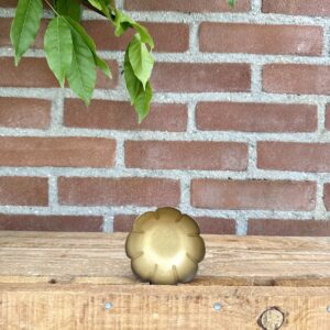 Schaaltje amberblokje - goud bloem